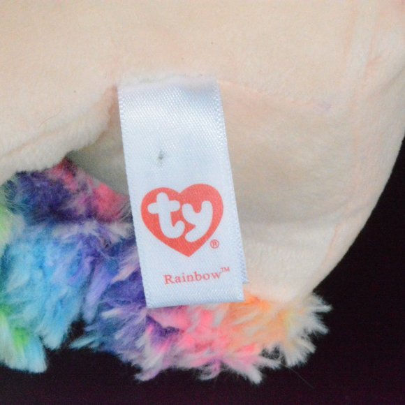 Ty Beanie Boos Rainbow Tie Dye Poodle Plush Toy 9" - Picture 6 of 11